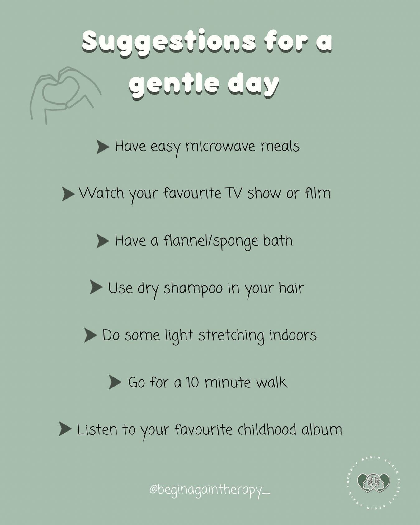 Hands up who could use a gentle day?! 🙋&zwj;♀️

I know I give myself gentle days throughout each year, they are particularly good when you need to slow down and have resting as your priority. 

But they are also great to have when you feel low and d