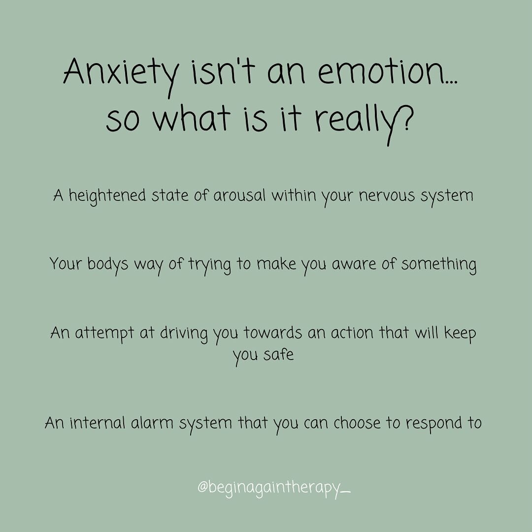 Anxiety isn&rsquo;t an emotional, but a physical state of arousal. 

Your nervous system becomes &lsquo;switched on&rsquo; and heightened to whatever the brain has perceived as danger. 

Lots of emotions and thoughts can trigger the state of anxiety,