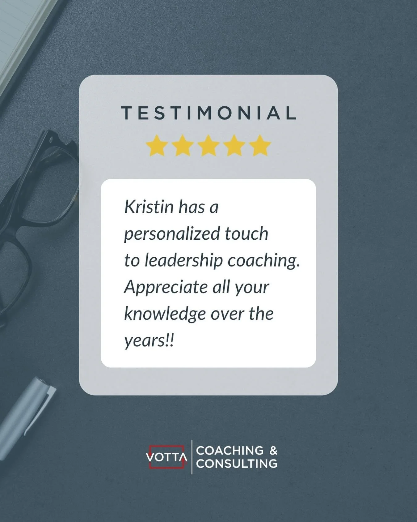 &ldquo;Kristin has a personalized touch to leadership coaching. Appreciate all your knowledge over the years!!&rdquo;

I appreciate the generous words!

I&rsquo;m so thankful all year round, and especially this season. Without amazing clients who tru