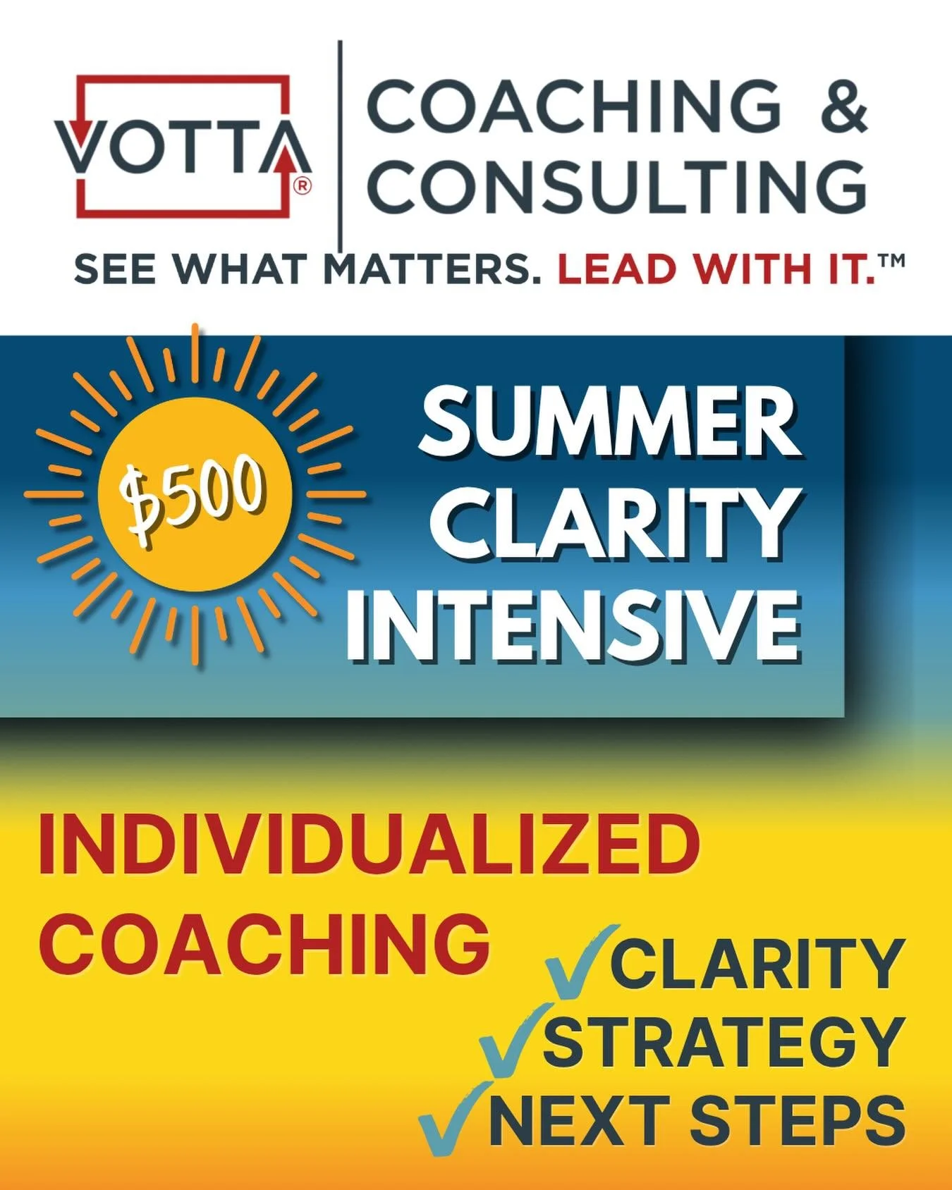 Summer shifts a lot&hellip; schedules, priorities, pressure.

It&rsquo;s also one of the best times to pause and ADJUST YOUR VIEW&reg; on what&rsquo;s next.

This virtual coaching intensive is built to help you do exactly that.

✔️ 90-minute focused 