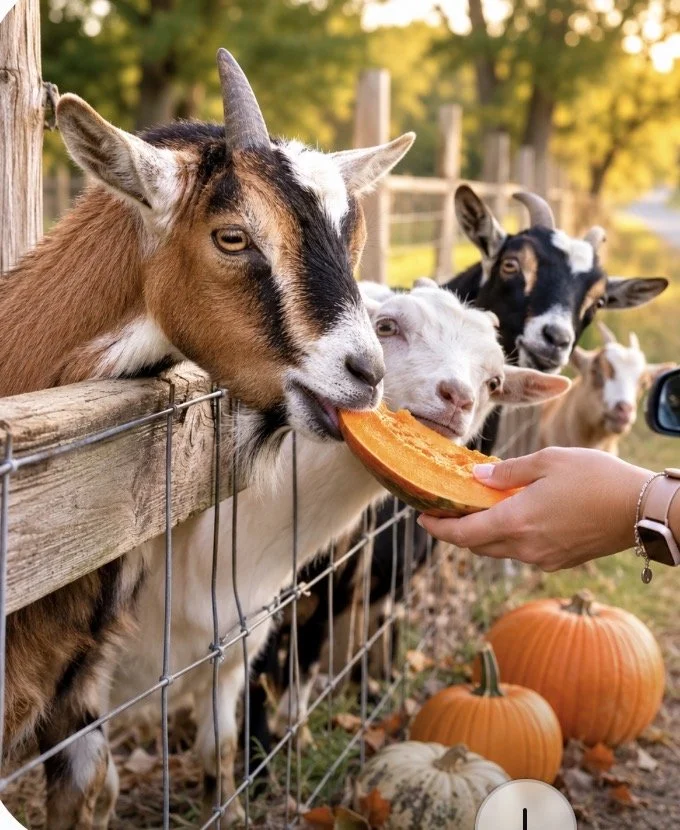Fence Line Pumpkin Feeding