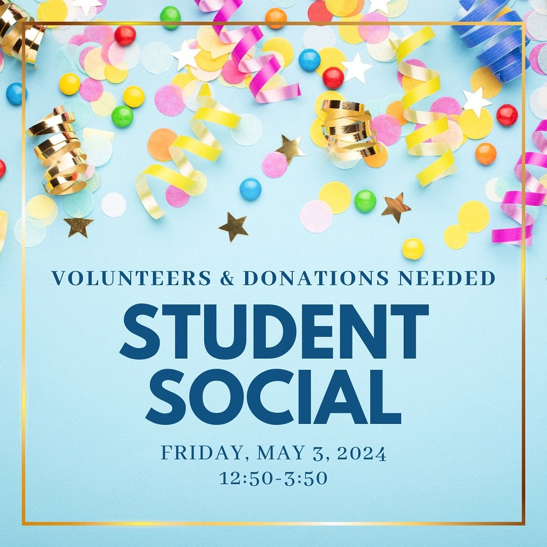 Tumwater will have the last&nbsp;social&nbsp;of the year&nbsp;THIS FRIDAY from&nbsp;12:50 to 3:50pm&nbsp;and we need lots of volunteers to help the event run smoothly. You can use the link in our bio to sign up for the following positions:
- Arts &am