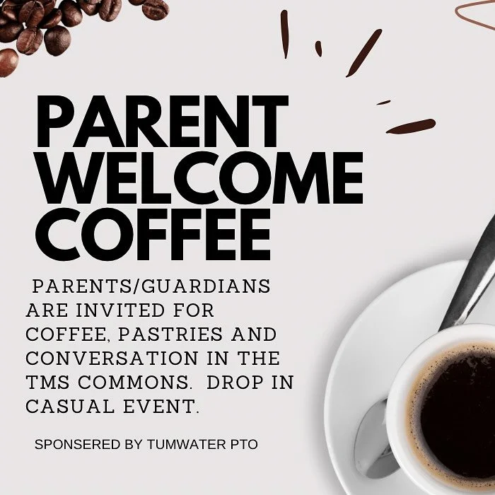 Parent Welcome Coffee: Weds., Aug. 27th. ๐โ๏ธ
All parents/guardians are invited for coffee, pastries, and conversation in the TMS Commons from 10:00-11:00am. These are drop-in, casual events, so stop by for a few minutes or stay the entire hour. We h