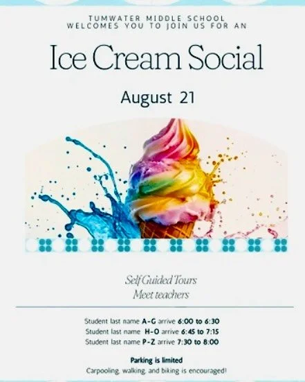 On Thursday, August 21st, we look forward to welcoming our students and their families for an opportunity to take a self-guided tour, meet teachers, and enjoy each other’s company with ice cream provided by Handels.
School staff will be welcom