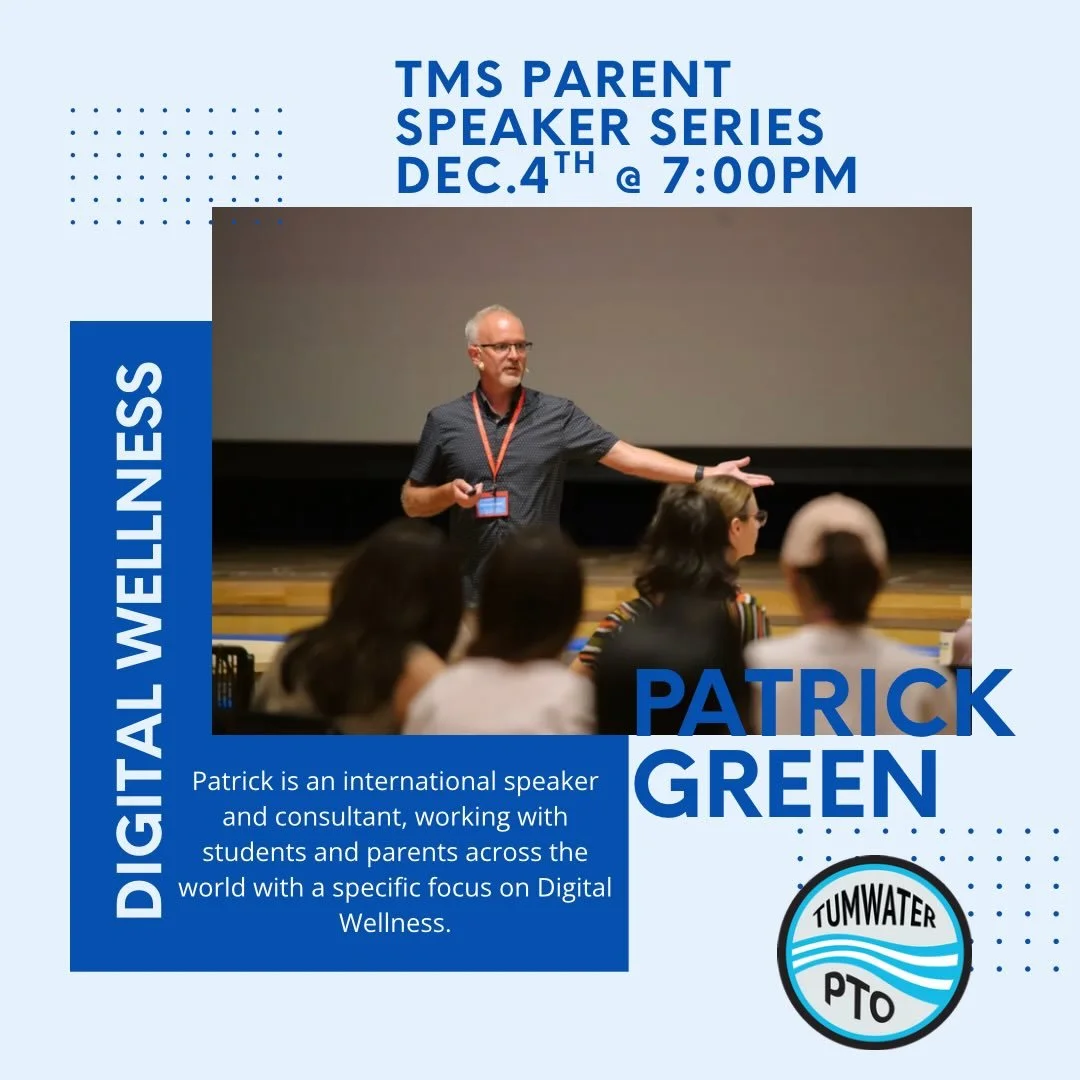 We are excited to bring international speaker and education consultant Patrick Green to our community on Thursday, December 4th from 7:00-8:30pm to provide a workshop for our parents about Digital Wellness and Screen Time.

The Truth About Screen Tim