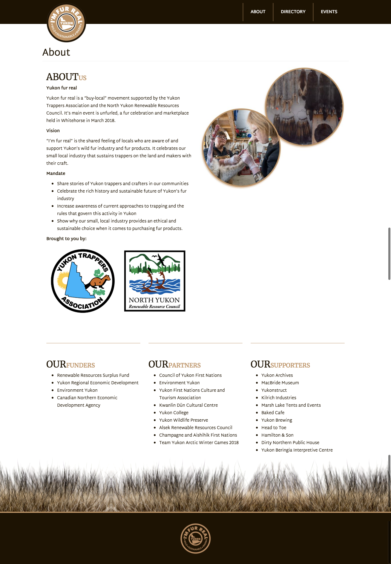 Website graphic design of Unfurled about us created for Shot in the Dark Productions in 2018