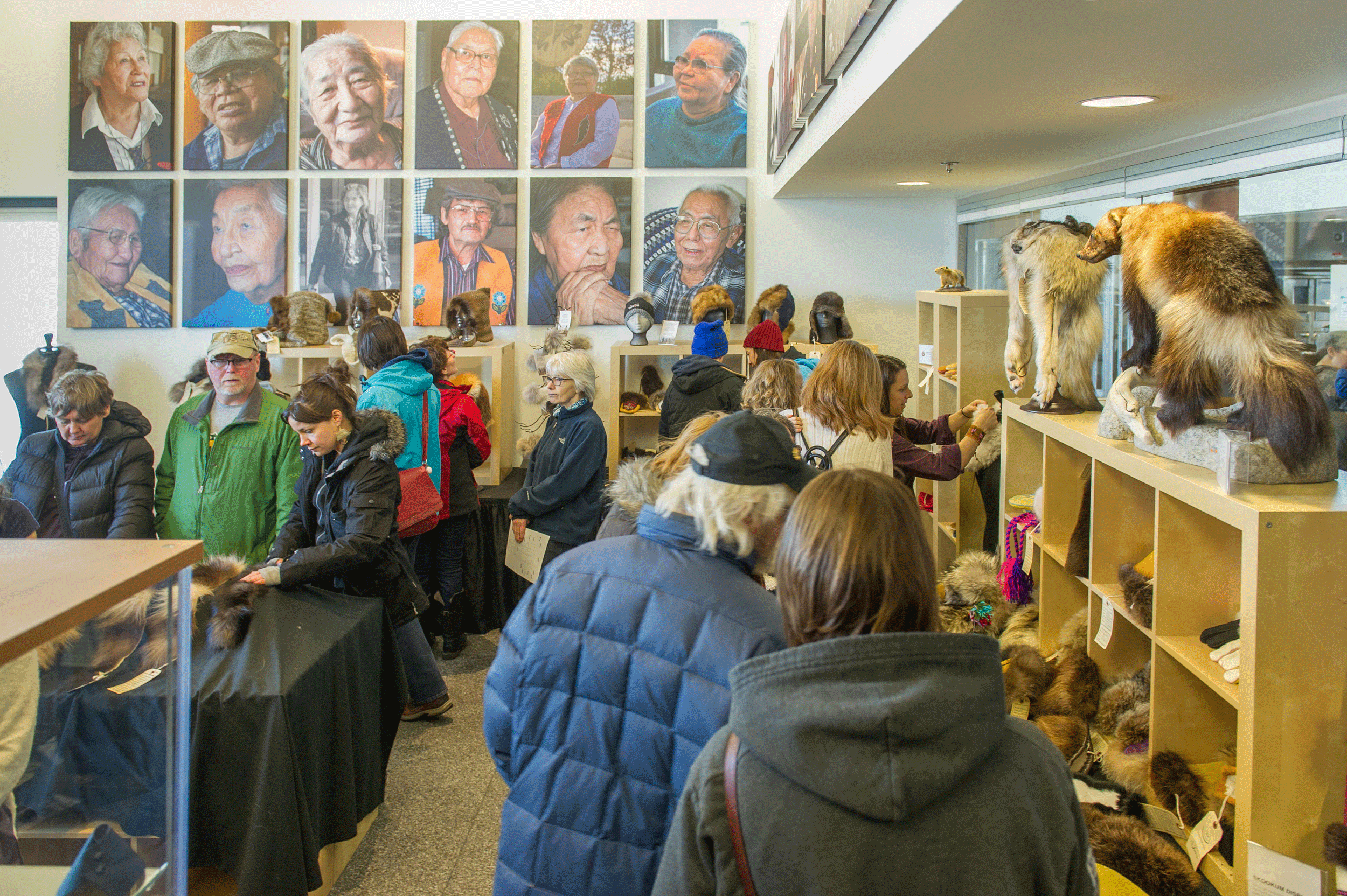 Event photograph by Cathie Archbould showing an image of the Fur Boutique created for Unfurled in 2018