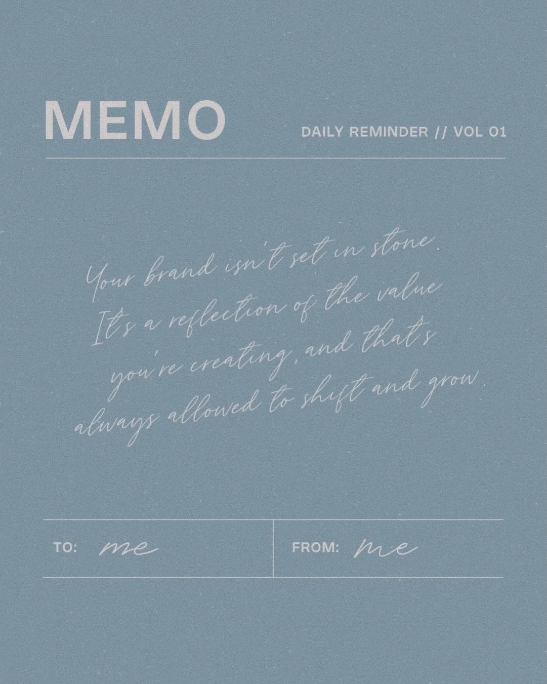 Your brand isn&rsquo;t set in stone. It&rsquo;s a reflection of the value you&rsquo;re creating, and that&rsquo;s always allowed to shift and grow.

So if you&rsquo;ve been feeling stuck or boxed in by your own branding, this is your reminder: you ge