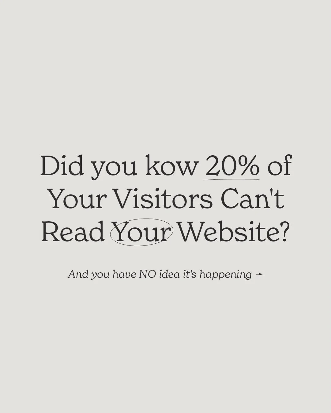 Here&rsquo;s the thing about beautiful websites: they only work if people can actually read them. 🤷&zwj;♀️

Right now, 20% of your visitors might be struggling with that gorgeous light gray text on white. And if you&rsquo;re using color alone to sho