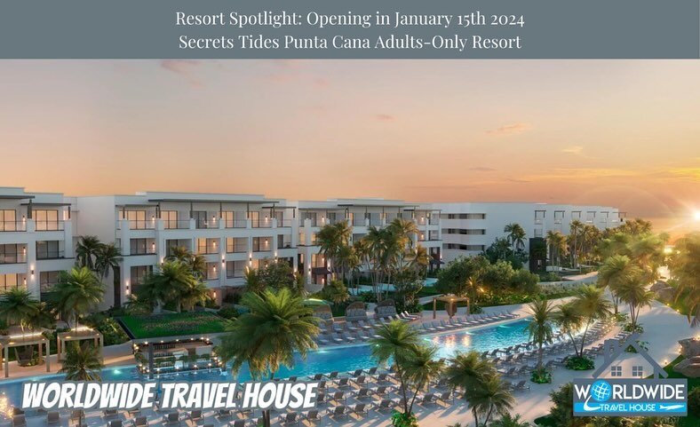 Introducing the brand new Secrets Tides Punta Cana resort opening on January 15th, 2024! This Adults Only resort boasts 668 luxury suites 9 unique dining options offered to its guests. This is the perfect resort for an intimate yet luxury experience.