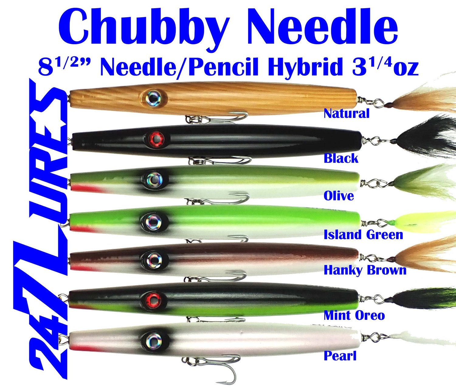 Chubby Needle (aka Montauk Special) - 8.5 ~3.25oz — 247 Lures - Handmade  wooden lures