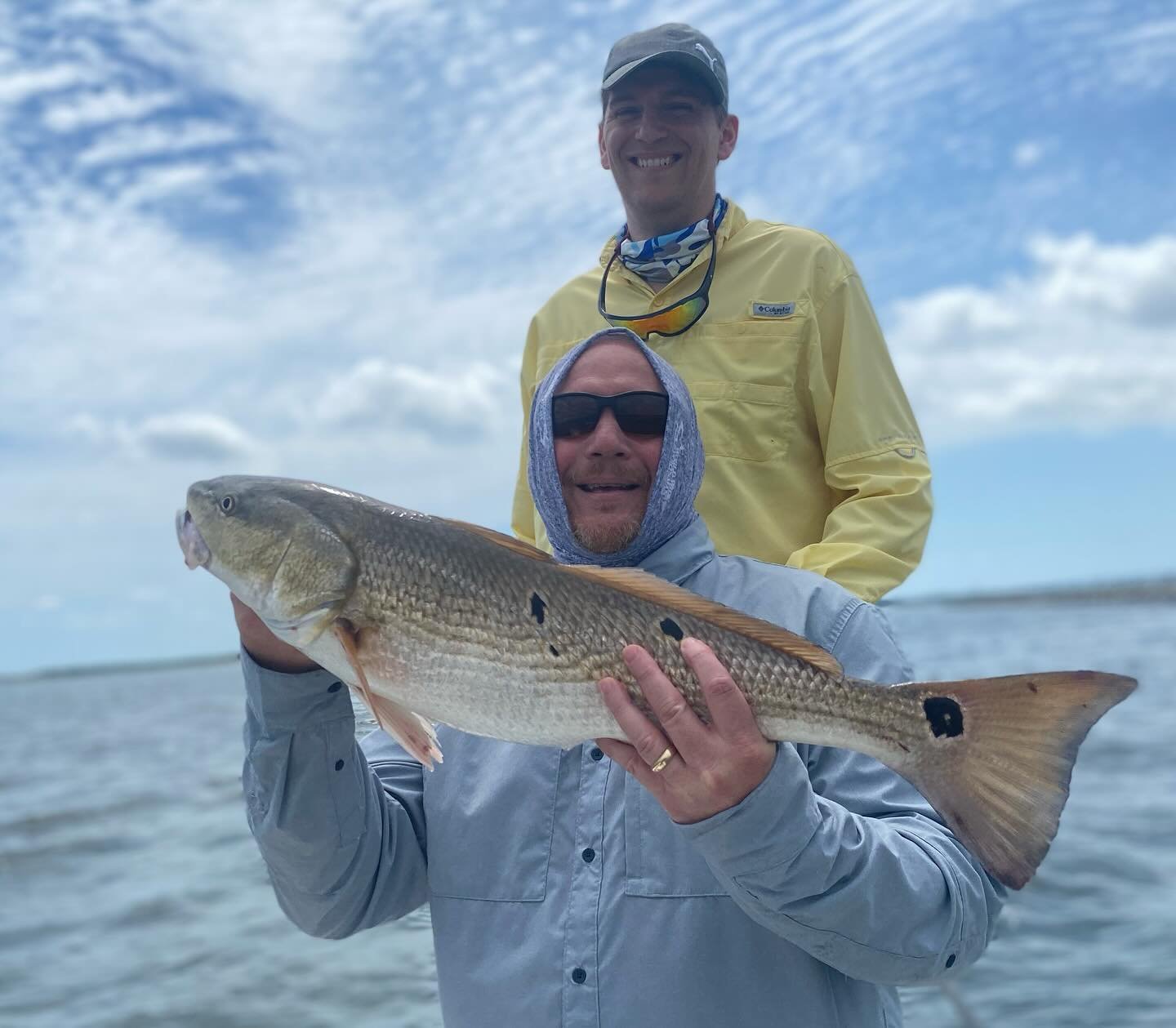 It was a first spot and last spot kinda day for Steve and Jacob. Black drum, flounder, reds, trout, mangroves and a surprise large whiting.