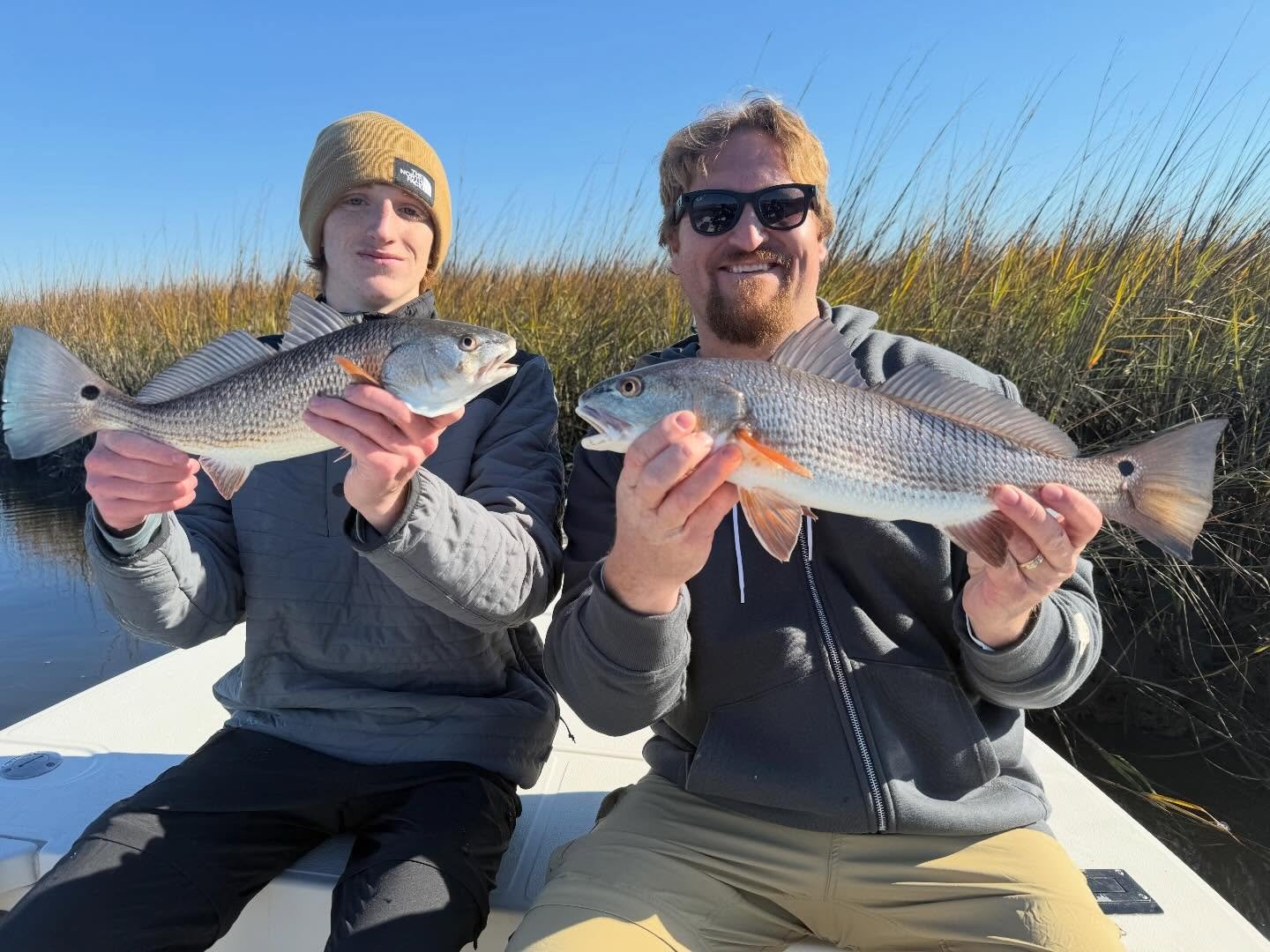 Josh and Garryn joined me this morning. Being from West Texas our climate and geography was really similar&hellip; NOT. 😆

Gin clear water and a frigid night had the bite tough first thing. But as that sun got higher the small-medium Redfish welcome