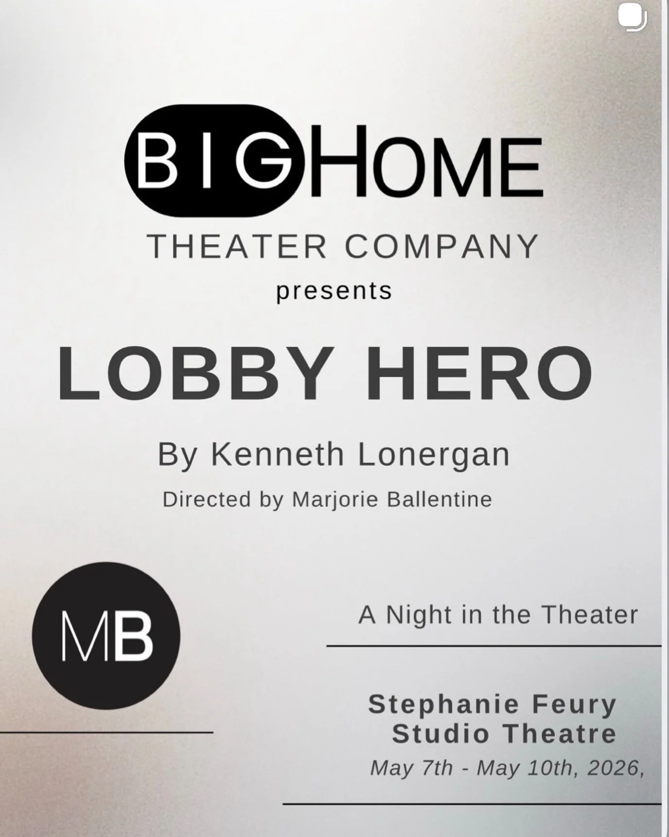 We&rsquo;re sold out again tonight. We might have 4 tkts left for Sunday! I can&rsquo;t thank you all individually for coming, so I&rsquo;ll do it here! WOW and THANK YOU!!! Link in bio #latheater #actors #actorsworld #bighometheatercompany #marjorie