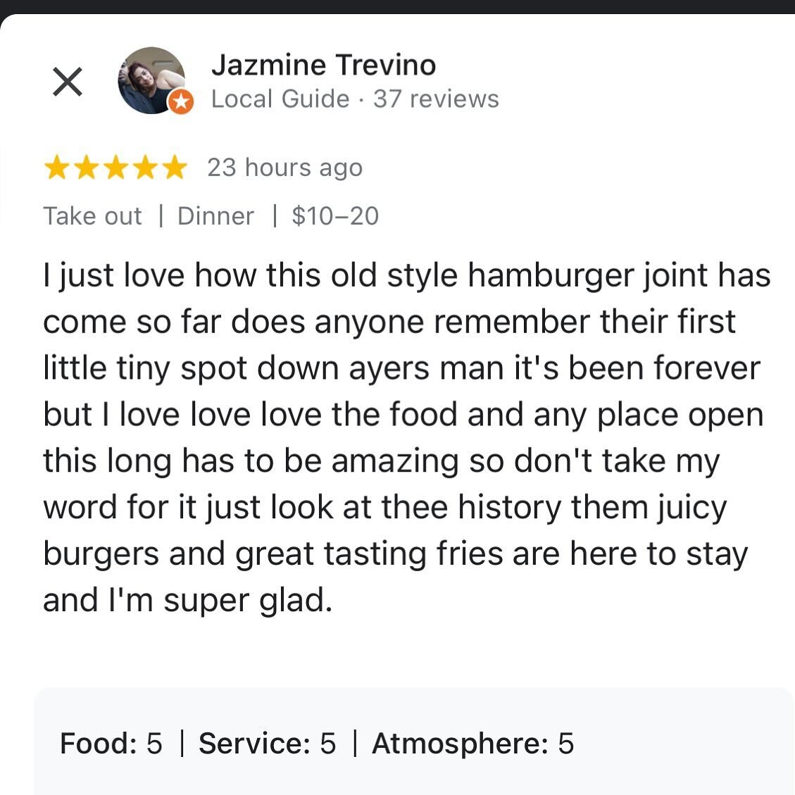 We love Reading comments like this! #vicksfamoushamburgers #since1976 #homeoftheultimateburger