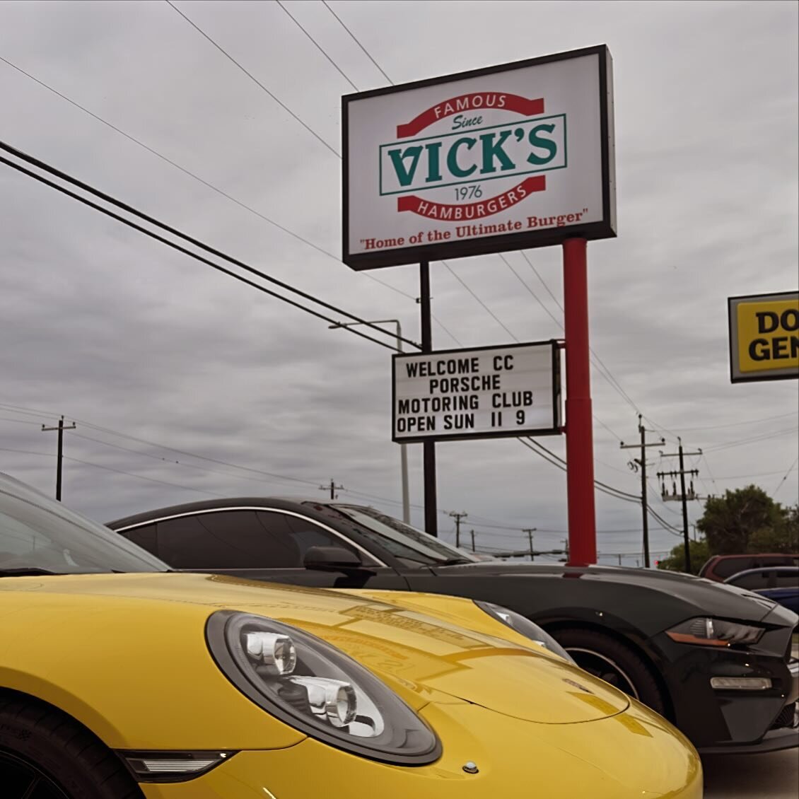 Thanks to the Corpus Christi Porsche motoring club for coming by tonight for their weekly meet and eat. #vicksfamoushamburgers #homeoftheultimateburger #corpuschristi