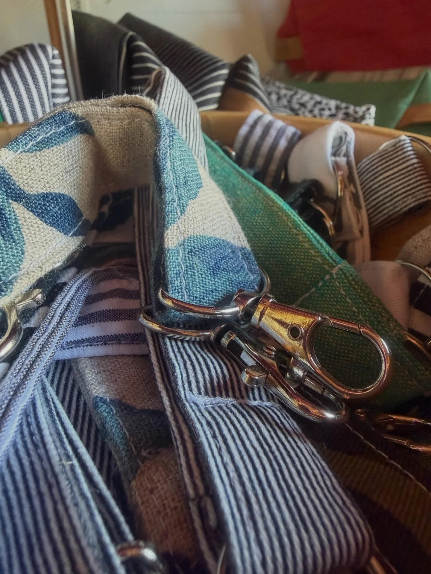 I work hard to create items that are useful and #zerowastefashion 
These #keychain came about because I needed something I could clip and hook to any of my accessories and I wanted to use all of the off cuts of fabric. 
Being #sustainble is about mak
