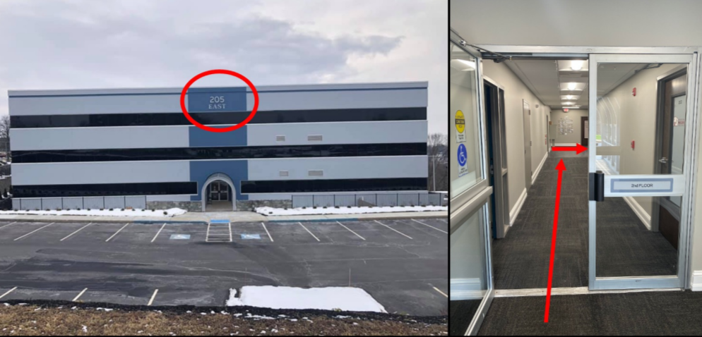 Entrance of headache clinic in Camp Hill PA serving migraine and headache patients across Central Pennsylvania including Harrisburg and surrounding areas