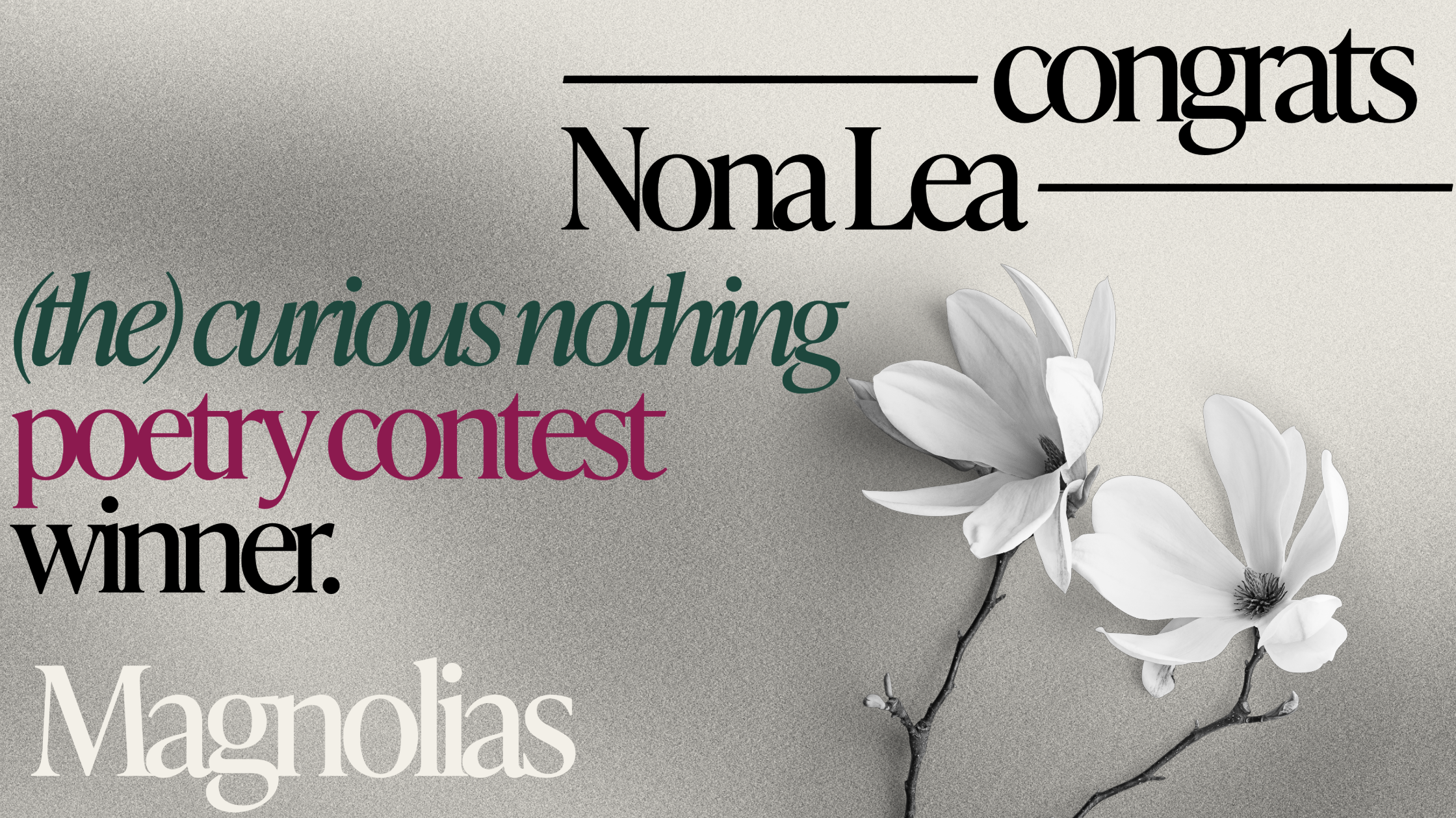 Spring Poetry Contest Winners — (the) curious nothing.