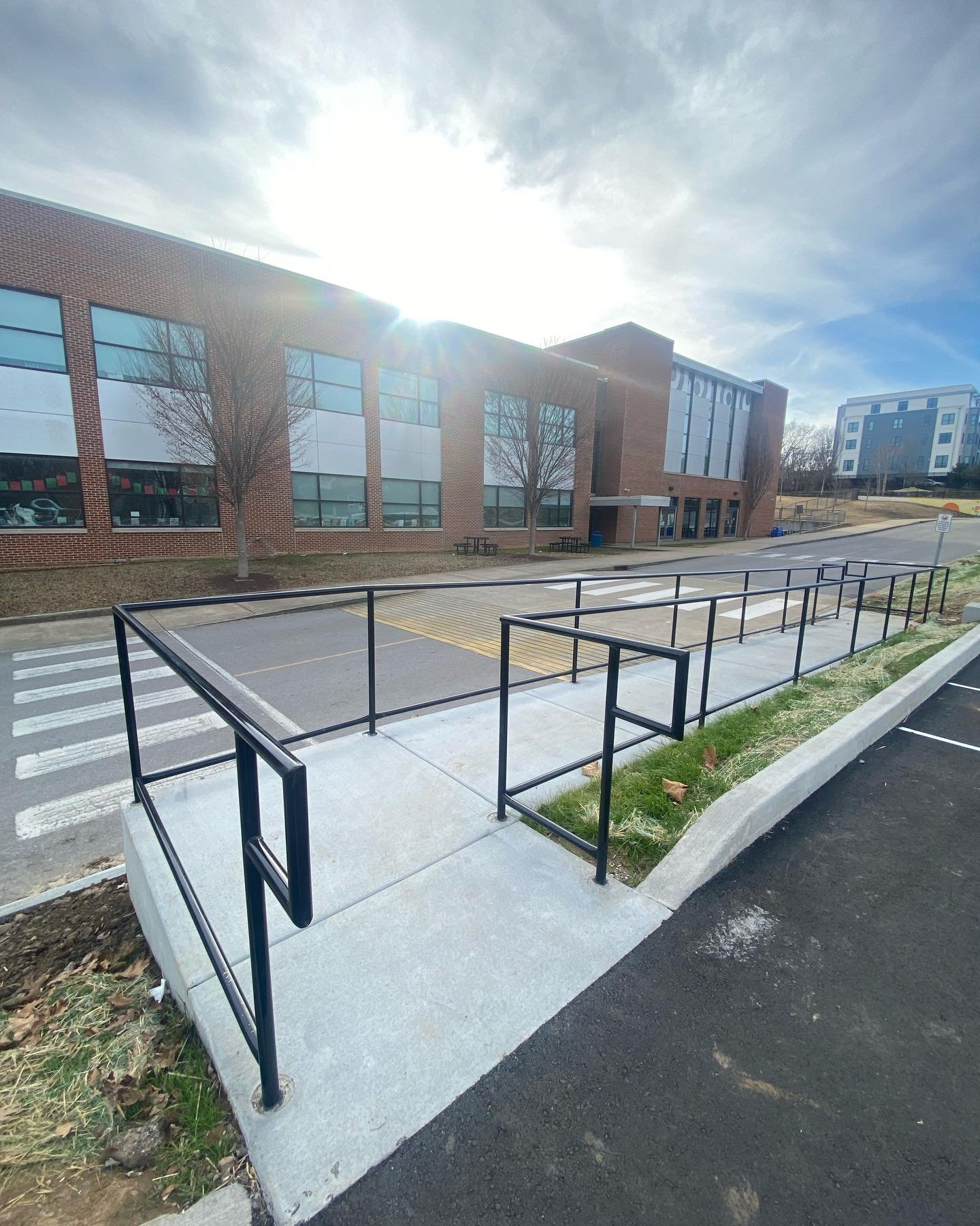 No filter ☀️ Custom steel ADA handrail for a local elementary school!