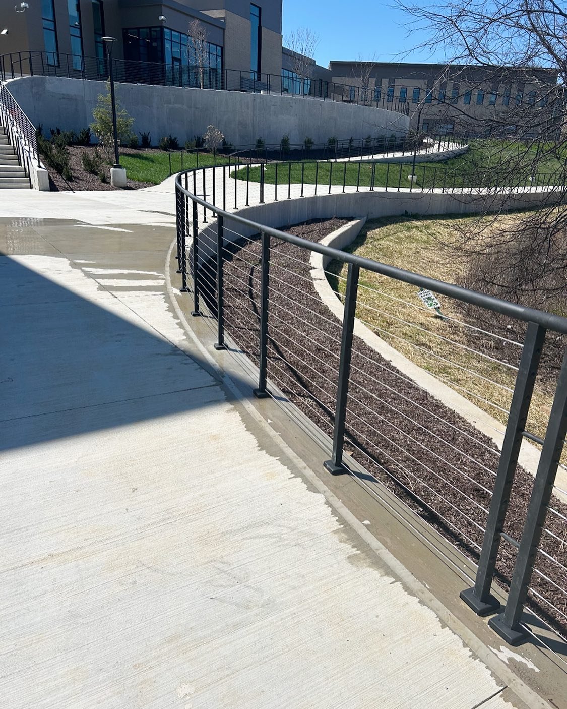 Recently completed cable railing at St. Michael Academy in Nolensville 🤩