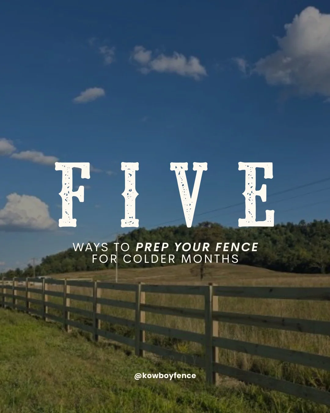 Winter is coming! Don&rsquo;t let it catch your fence off guard.⁠
Here are 5 simple ways to prep your fence for colder months:⁠
⁠
1️⃣ Inspect for damage⁠
2️⃣ Clear debris⁠
3️⃣ Check the gate⁠
4️⃣ Protect against moisture⁠
5️⃣ Trim nearby trees⁠
⁠
A l