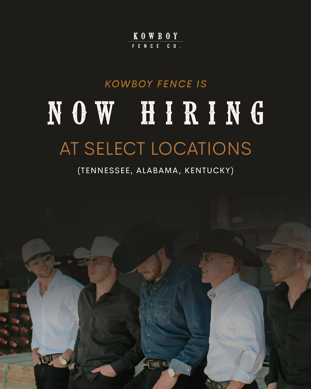 We are hiring 🤠 Looking to join our team? Swipe to see our available opportunities &amp; head to kowboyfence.com/careers to apply! Link in bio to get started. ⁠
⁠
#KowboyFence #FenceCompany #NowHiring #JoinOurTeam #JobListing