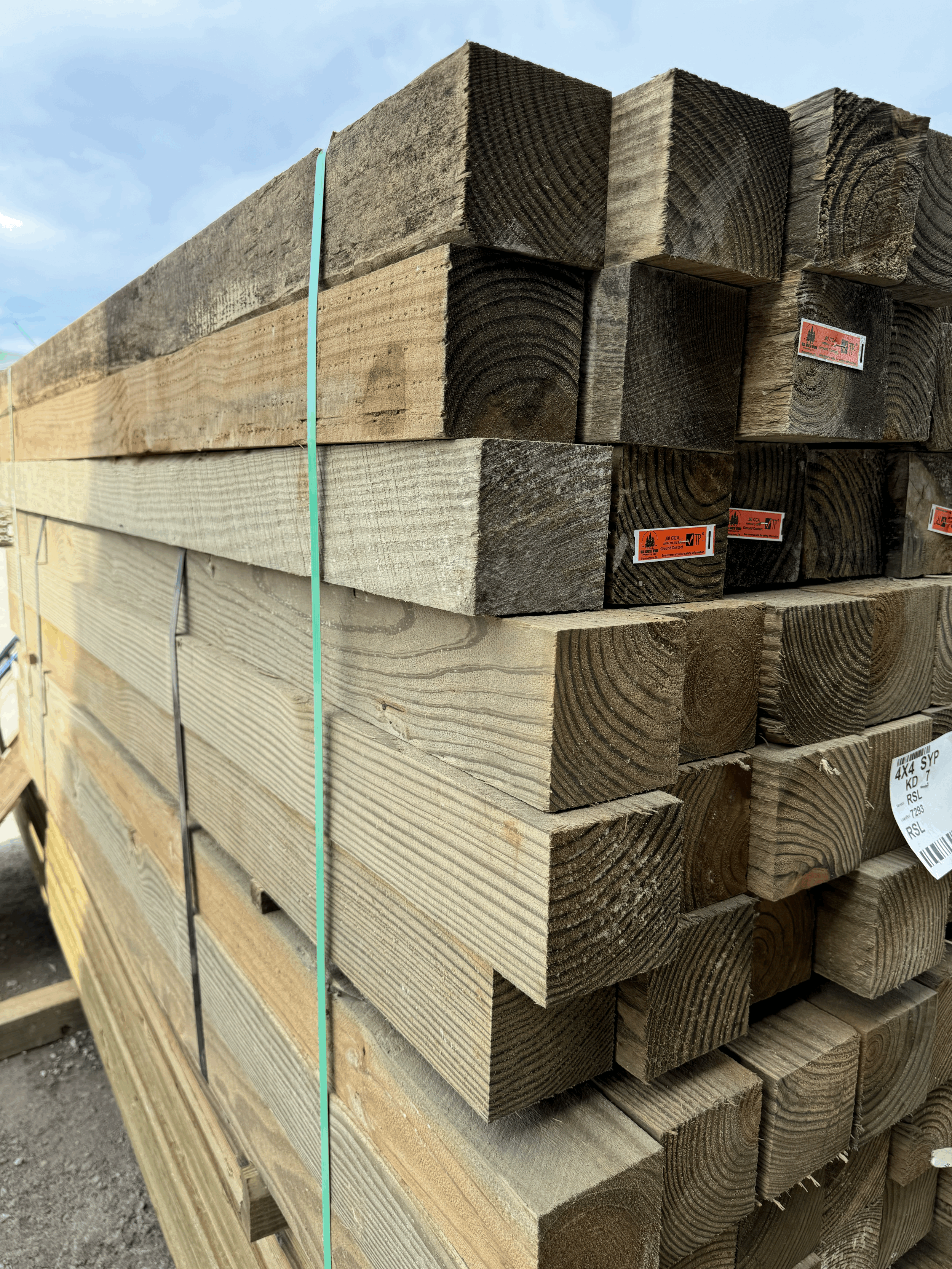 Pressure Treated Pine 4x4x7 Rough Sawn Post