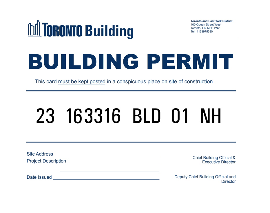 Receive Building Permits &amp; Begin Construction