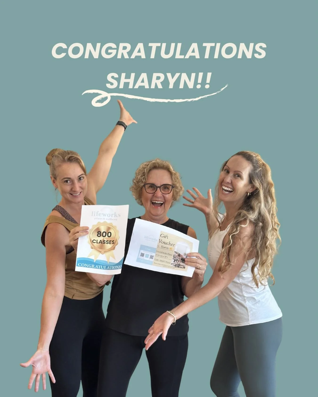 A huge congratulations to our amazing Sharyn for reaching an incredible milestone here at Lifeworks - 800 classes! Your dedication and consistency is truly inspiring.
To celebrate, Sharyn has received 2 weeks of free Pilates plus a $75 gift voucher. 