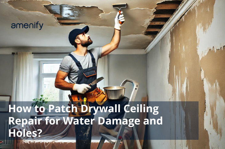Image showcasing Drywall Ceiling Repair: Fix Water Damage & Cracks — Amenify