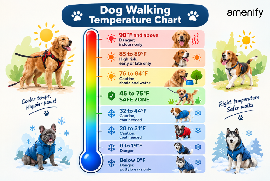 Dog Walking Temperature Chart