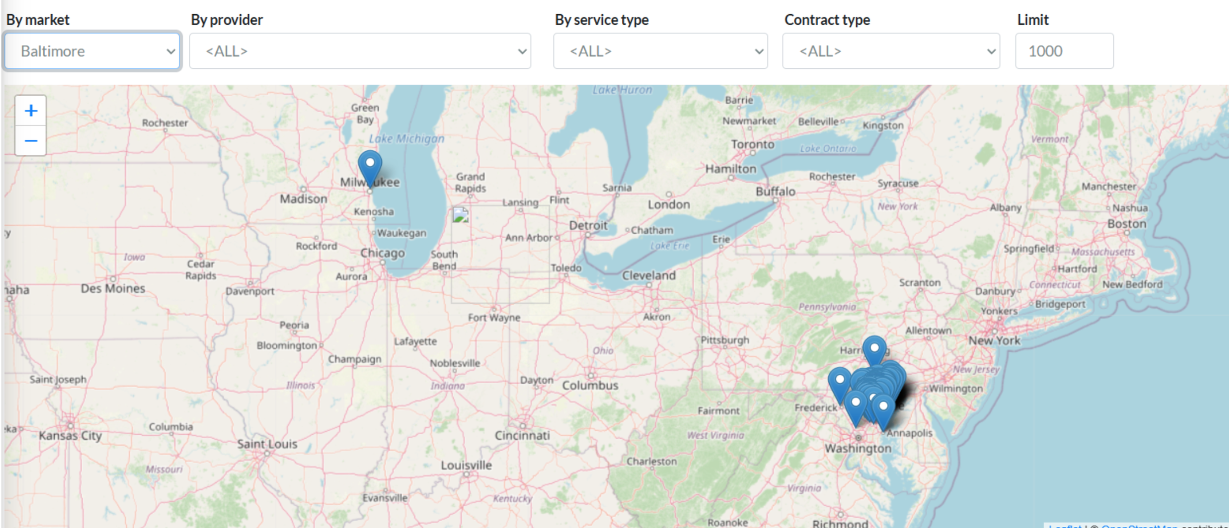 geographic market-level dashboards
