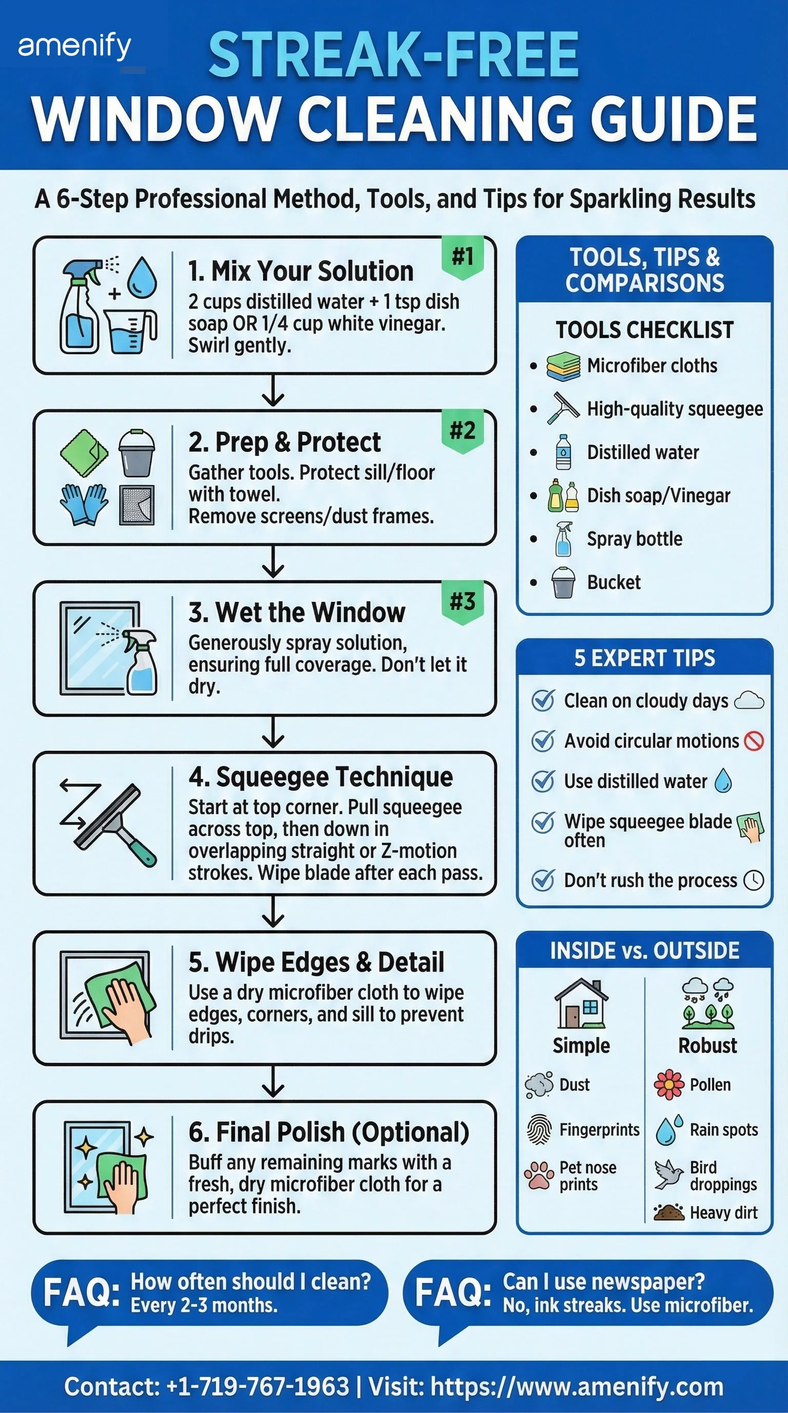How To Clean Windows Without Streaks: 6 Easy Steps For Shine — Amenify