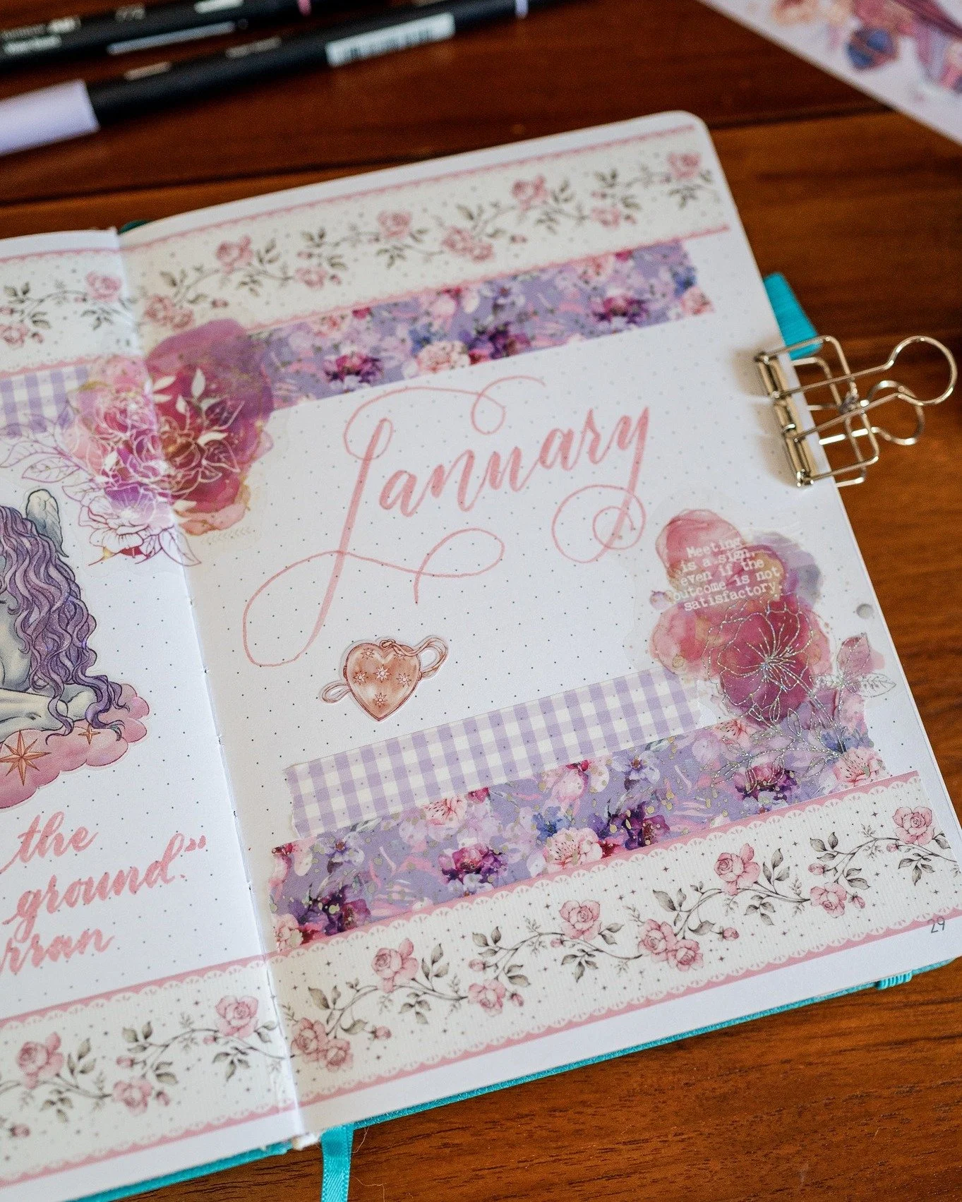 January in the Mystery Journal 🦄
This entire journal has a floral through-line! I set the whole thing up (January through to June 2026) in late 2025 and then gave it away on my channel, but I'll be sharing the spreads as each month becomes relevant.