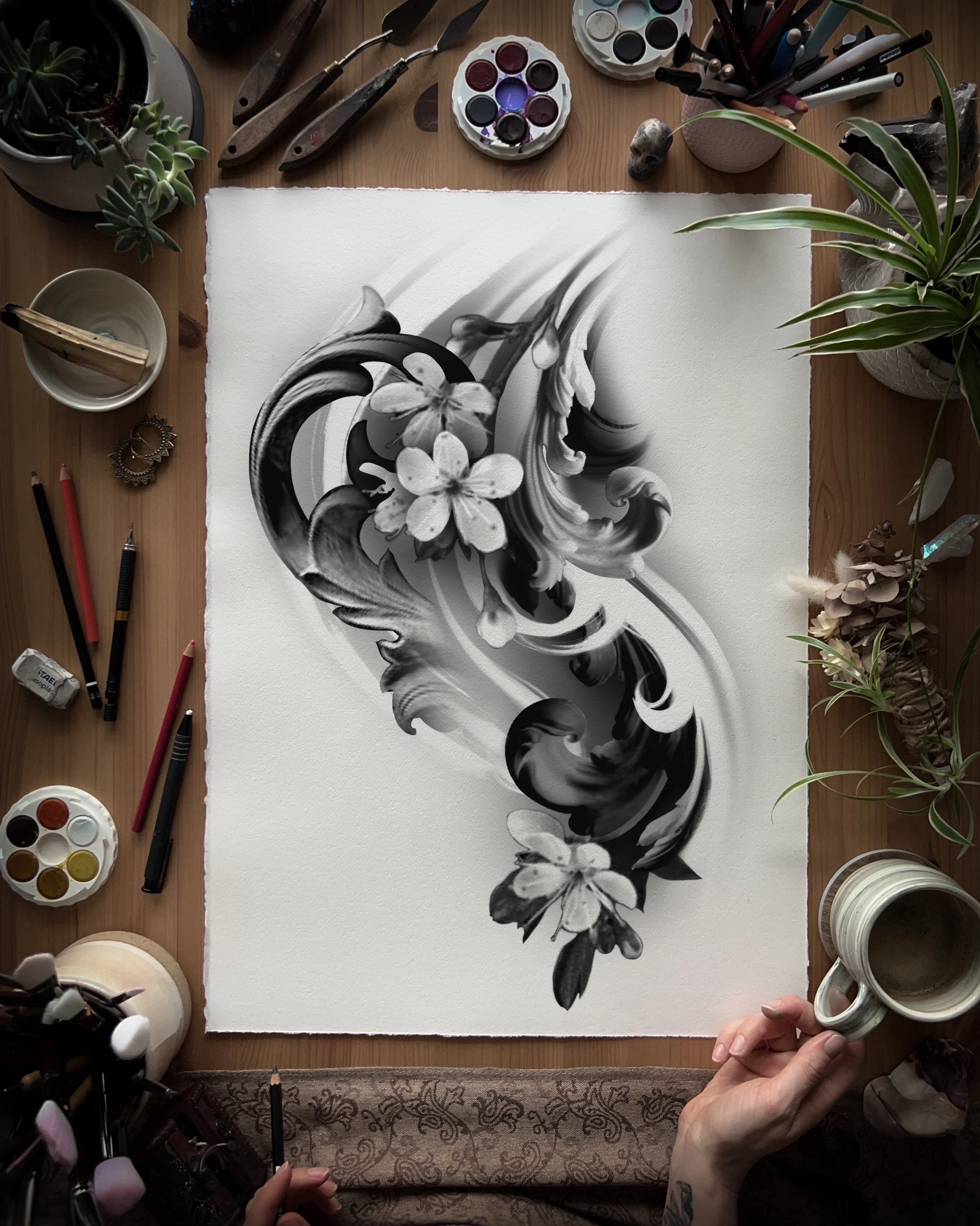 Flowing Filigree and Blossoms