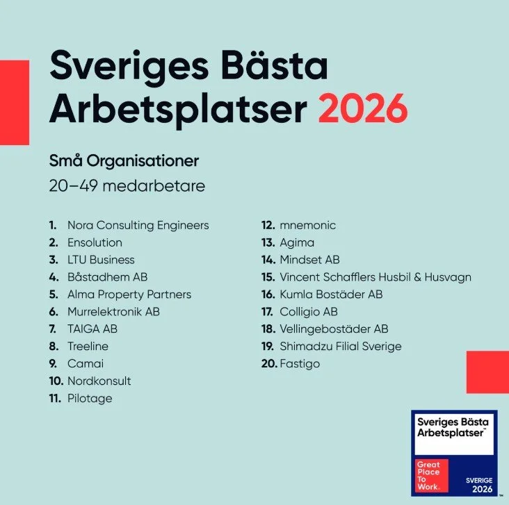Vi är nummer  1, Sveriges bästa arbetsplats 2026! 🎉