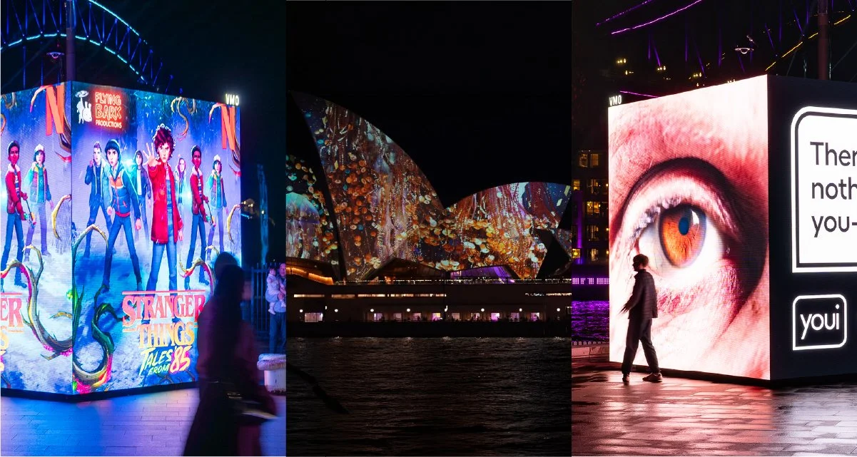 Glow big or glow home: How The Cube®  brought brands to life during Vivid. 