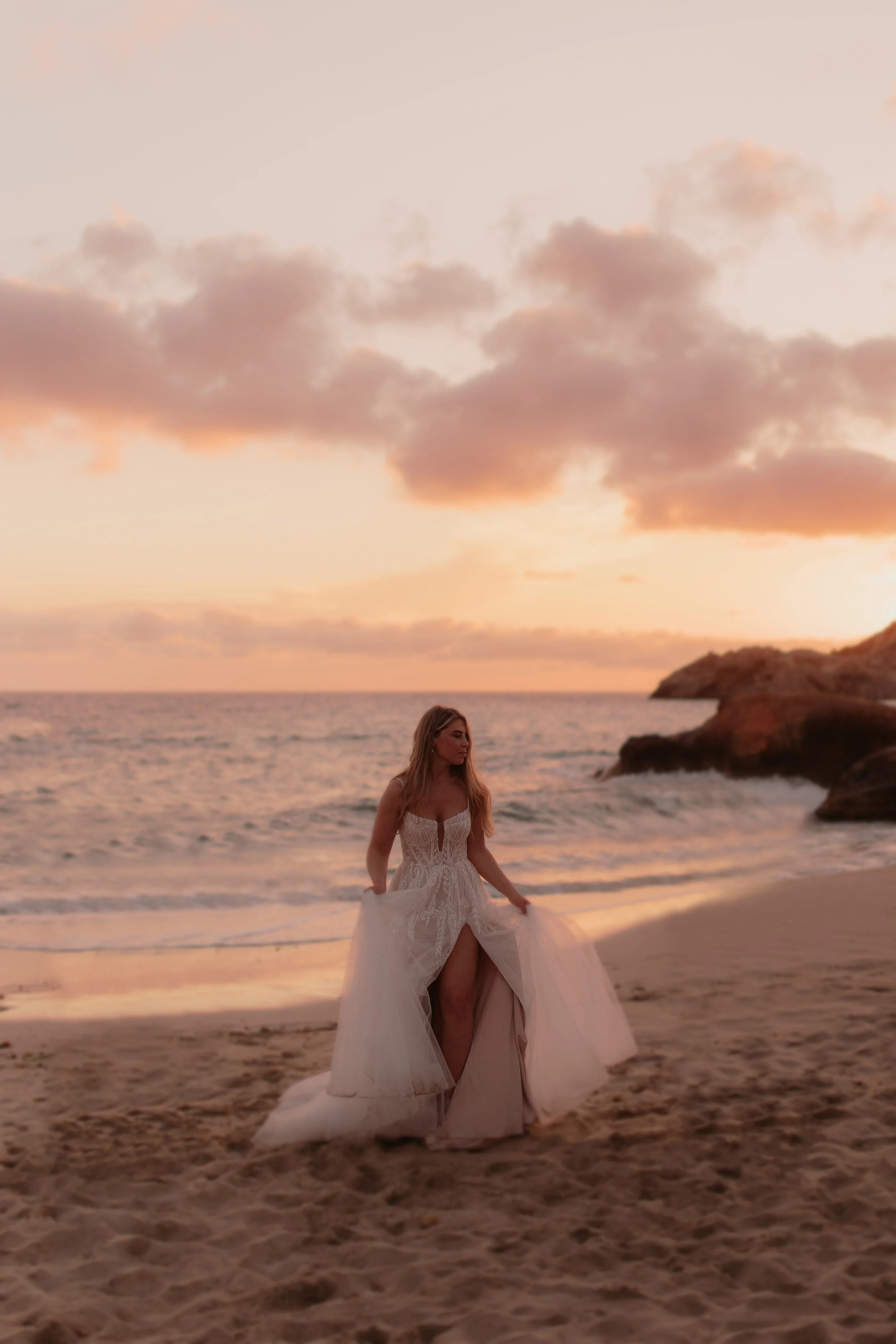 Ibiza wedding photographer sunset bride photography on the beach in Ibiza