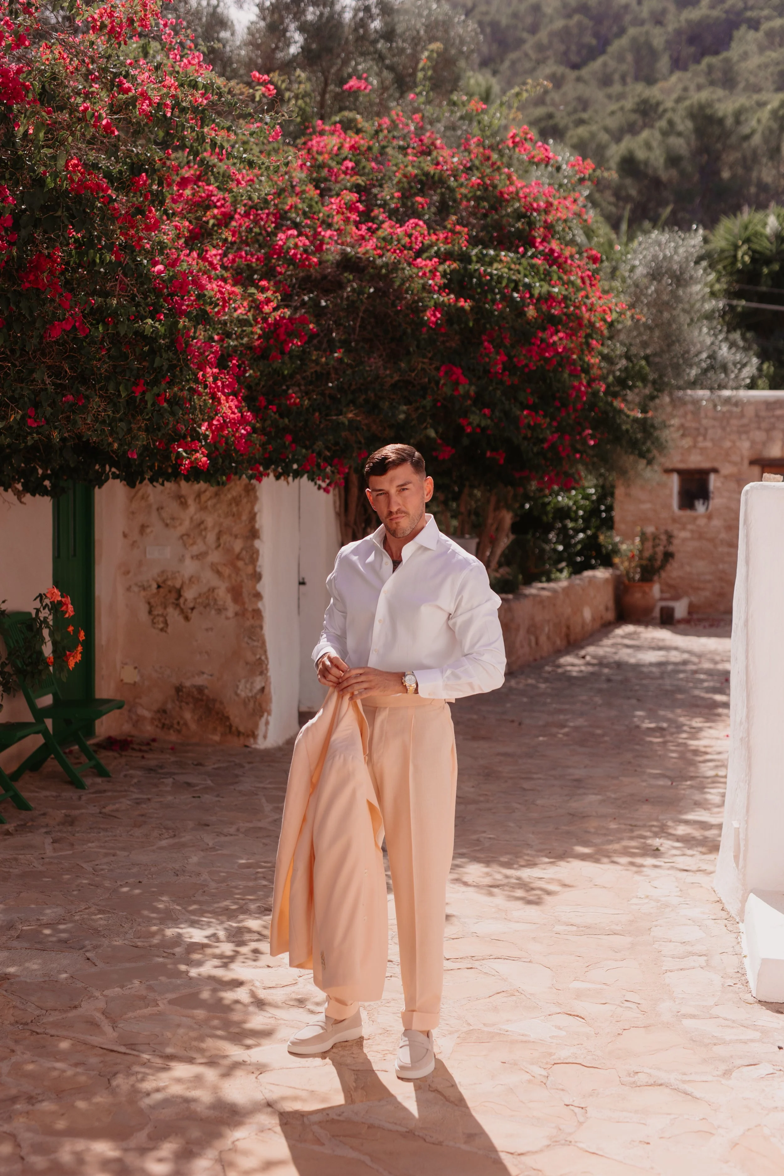 Ibiza wedding photographer groom portrait natural style