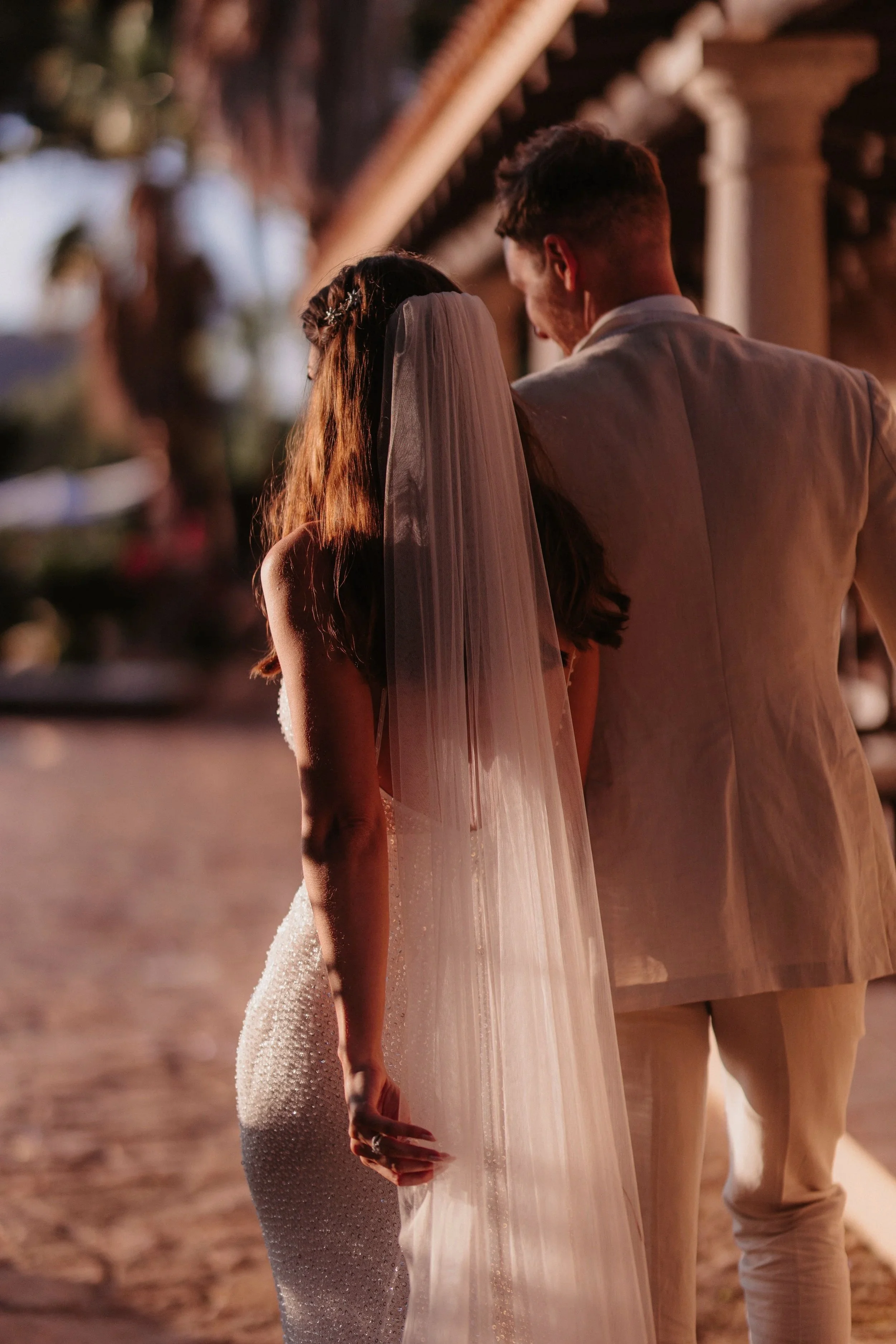 Ibiza wedding photographer bride and groom portrait soft light at Paissa den Bernat in Ibiza 
