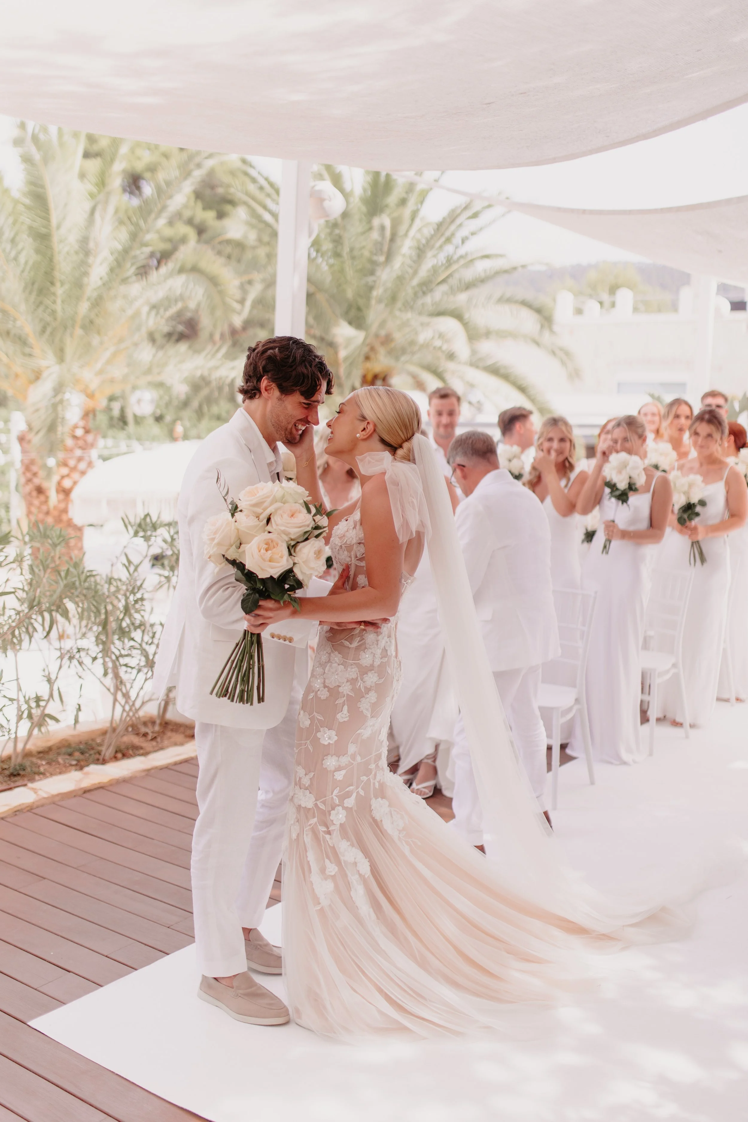 Ibiza wedding photographer elegant ceremony wedding at Kazamor ibiza