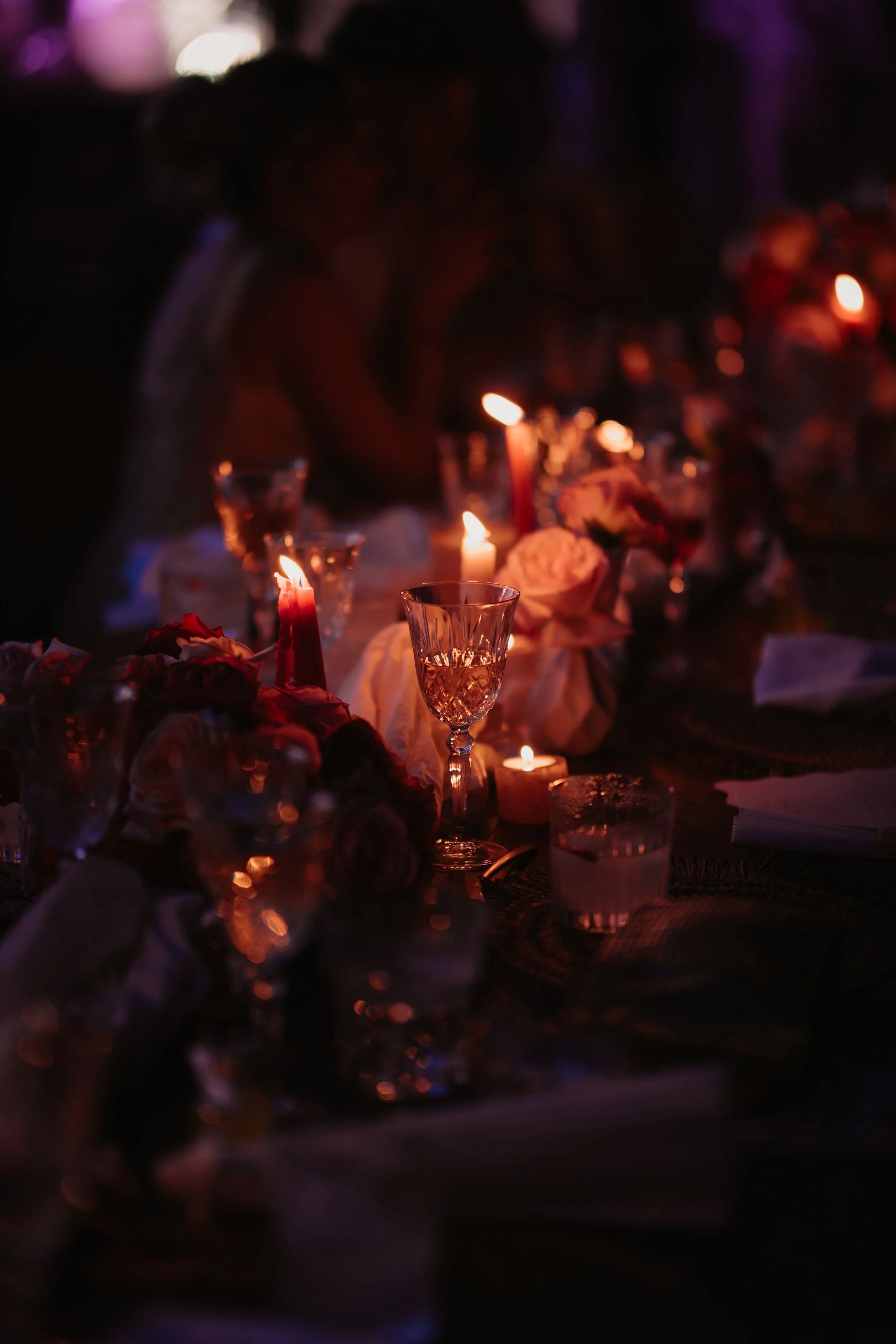 Ibiza wedding photographer candle lit dinner setting at Casa la Vista