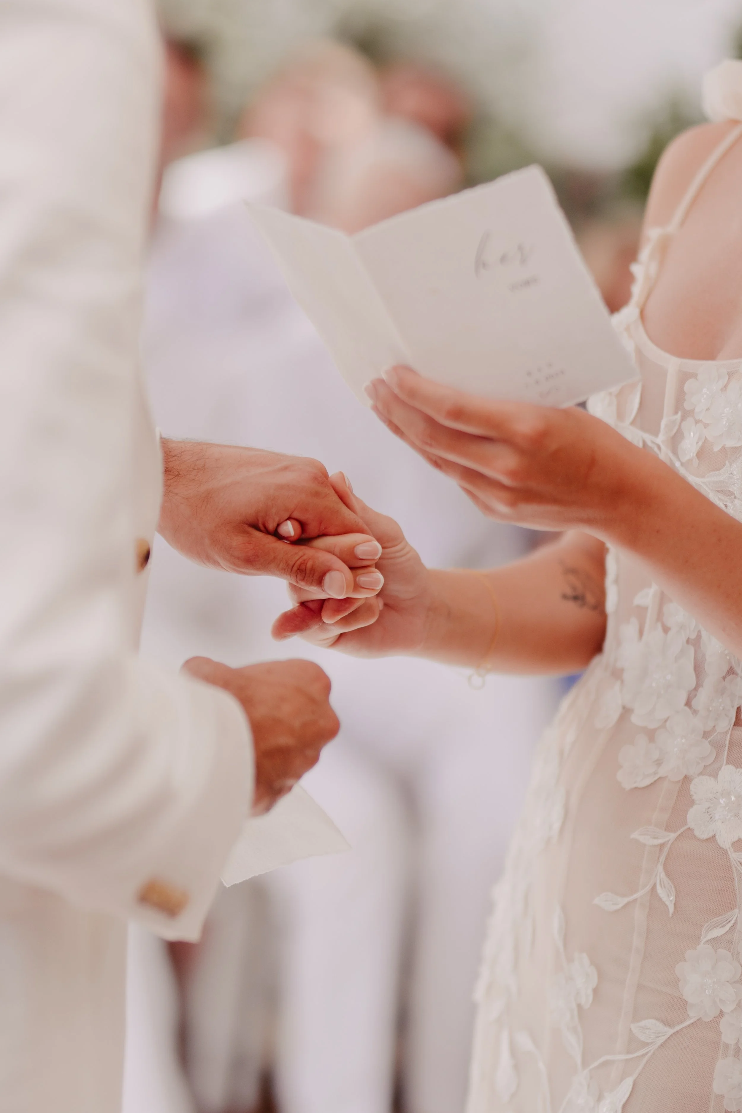Ibiza wedding photographer couple during the ceremony at Kazamor Ibiza