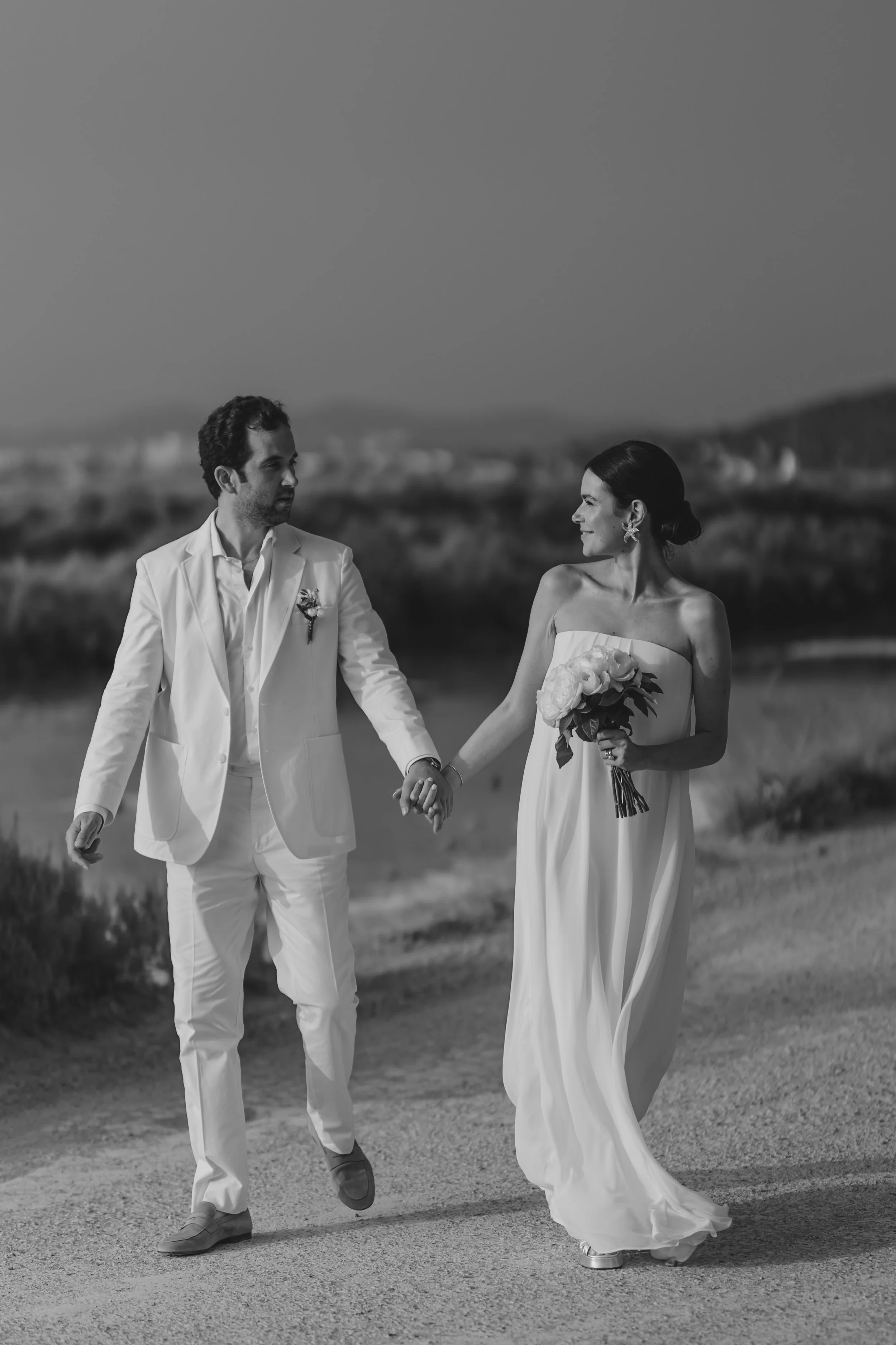 Ibiza wedding photographer sunset couple portrait experimental beach club ibiza