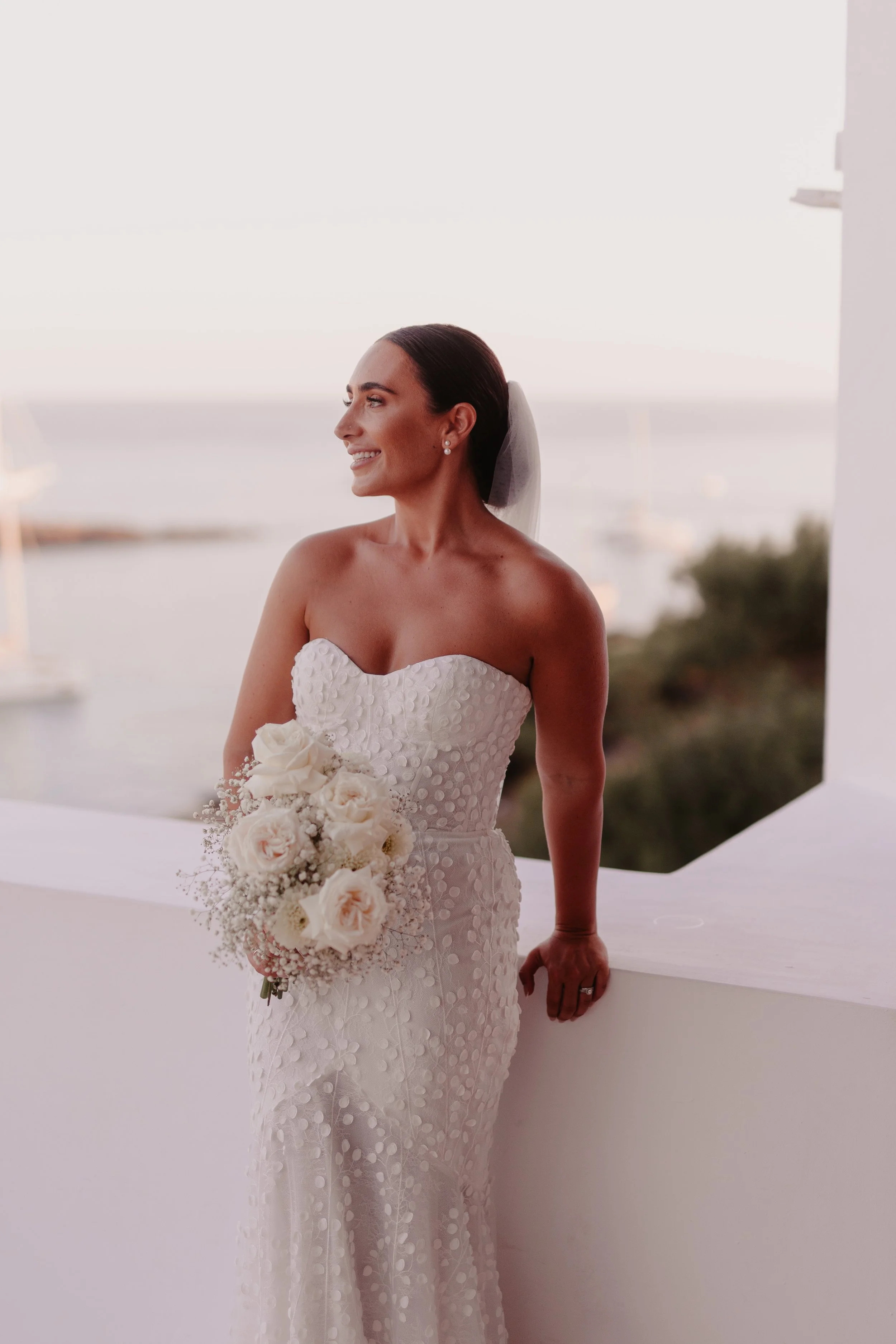 Ibiza wedding photographer natural candid bride in soft light at Elixir Ibiza