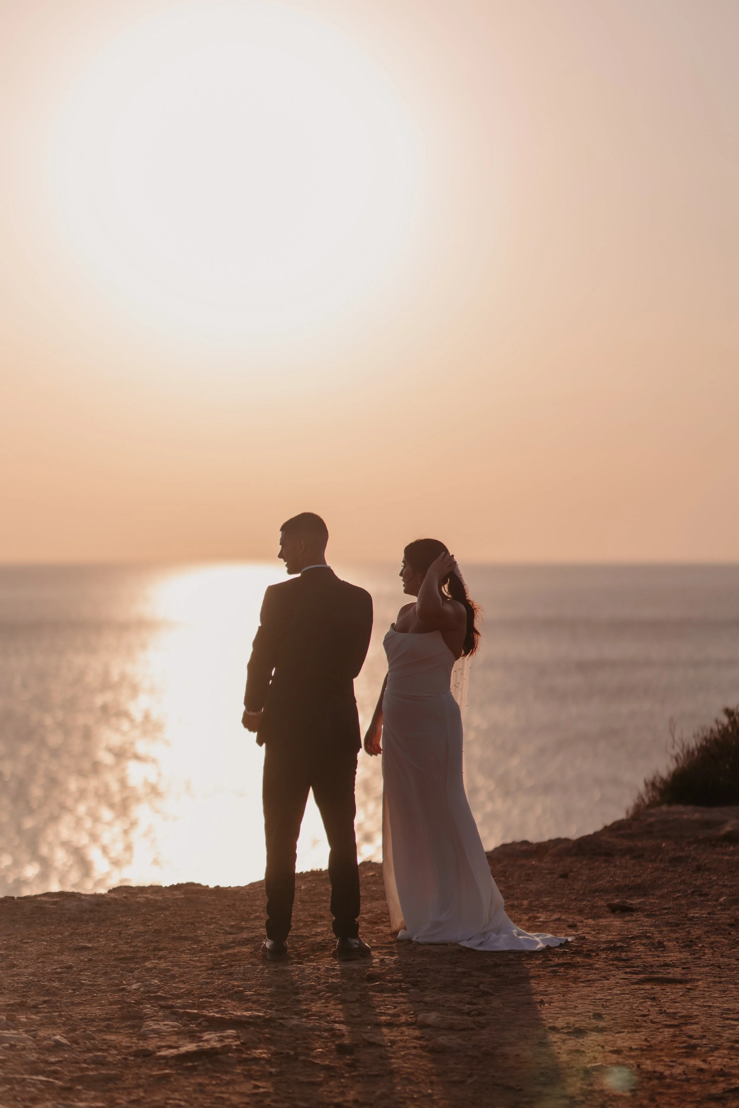 Ibiza wedding photographer golden hour bride and groom
