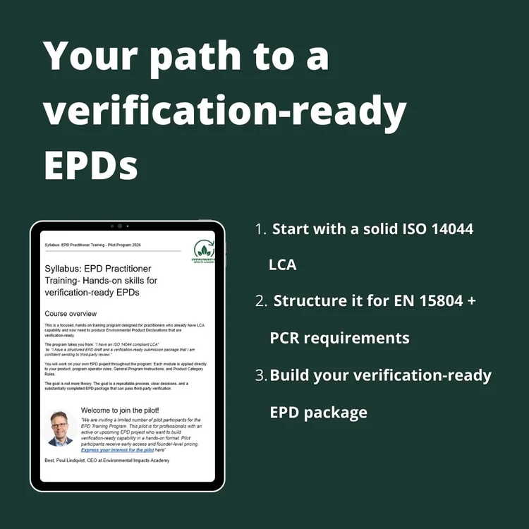 EPD Practitioner Training — Environmental Impacts Academy