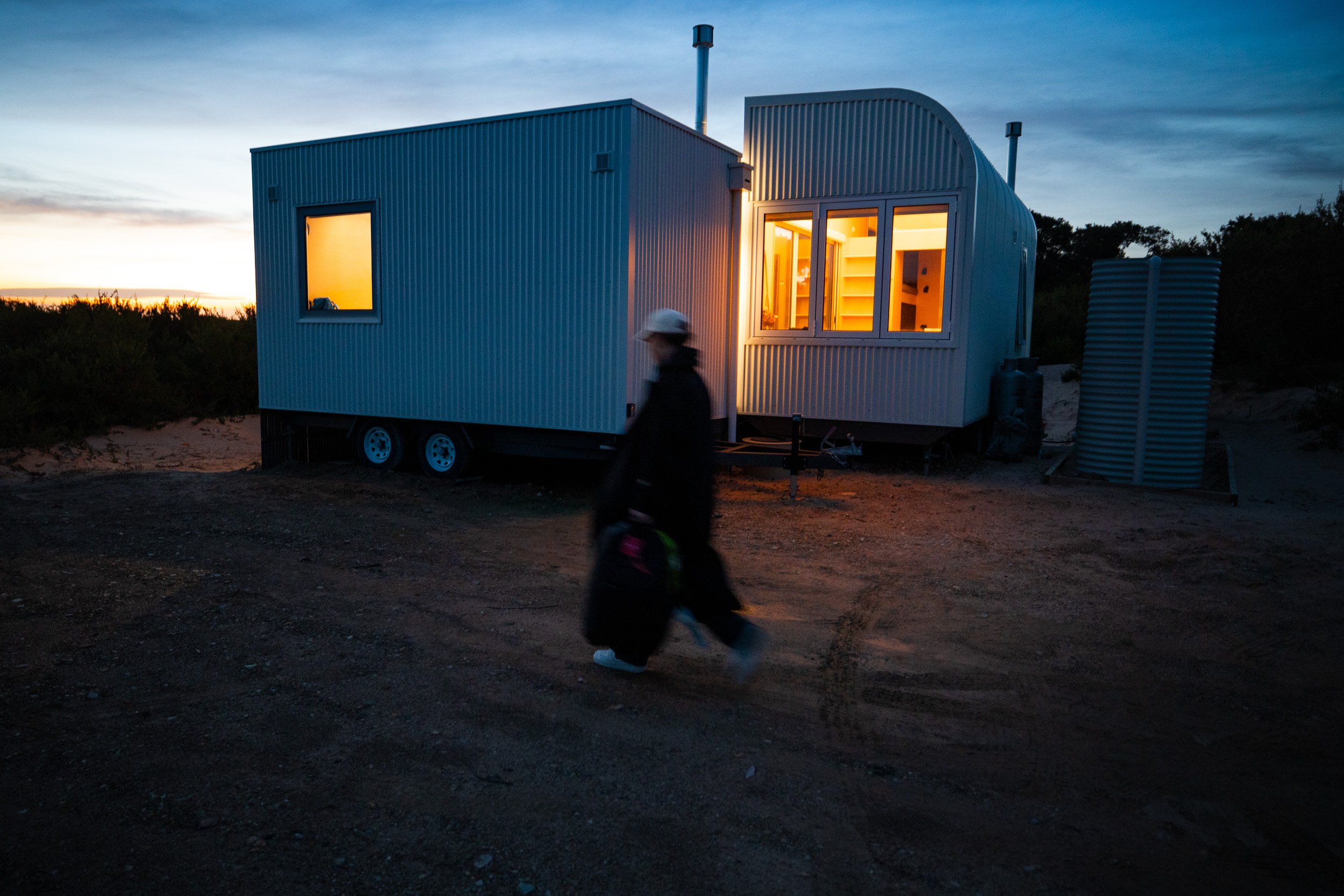 Tiny Home with Lights On