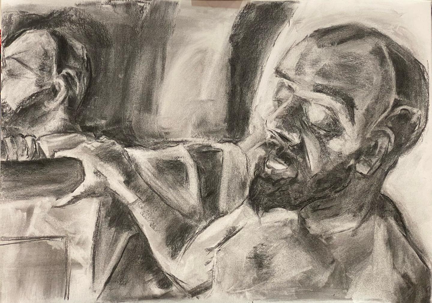 Double Daryls from this evening&rsquo;s class with @johnclosearts and model @daryljhembrough 

Charcoal on A2 paper, each pose c.1 hour

#lifedrawing #figuredrawing #lifemodel #drawingclass #charcoal #workonpaper #portrait #drawing #blackandwhite #re
